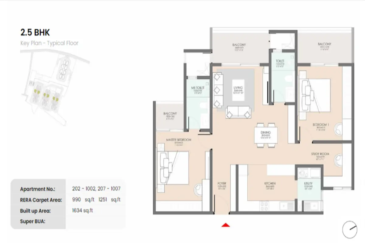 Serene Heights by Modern Spaaces_ 2.5 BHK